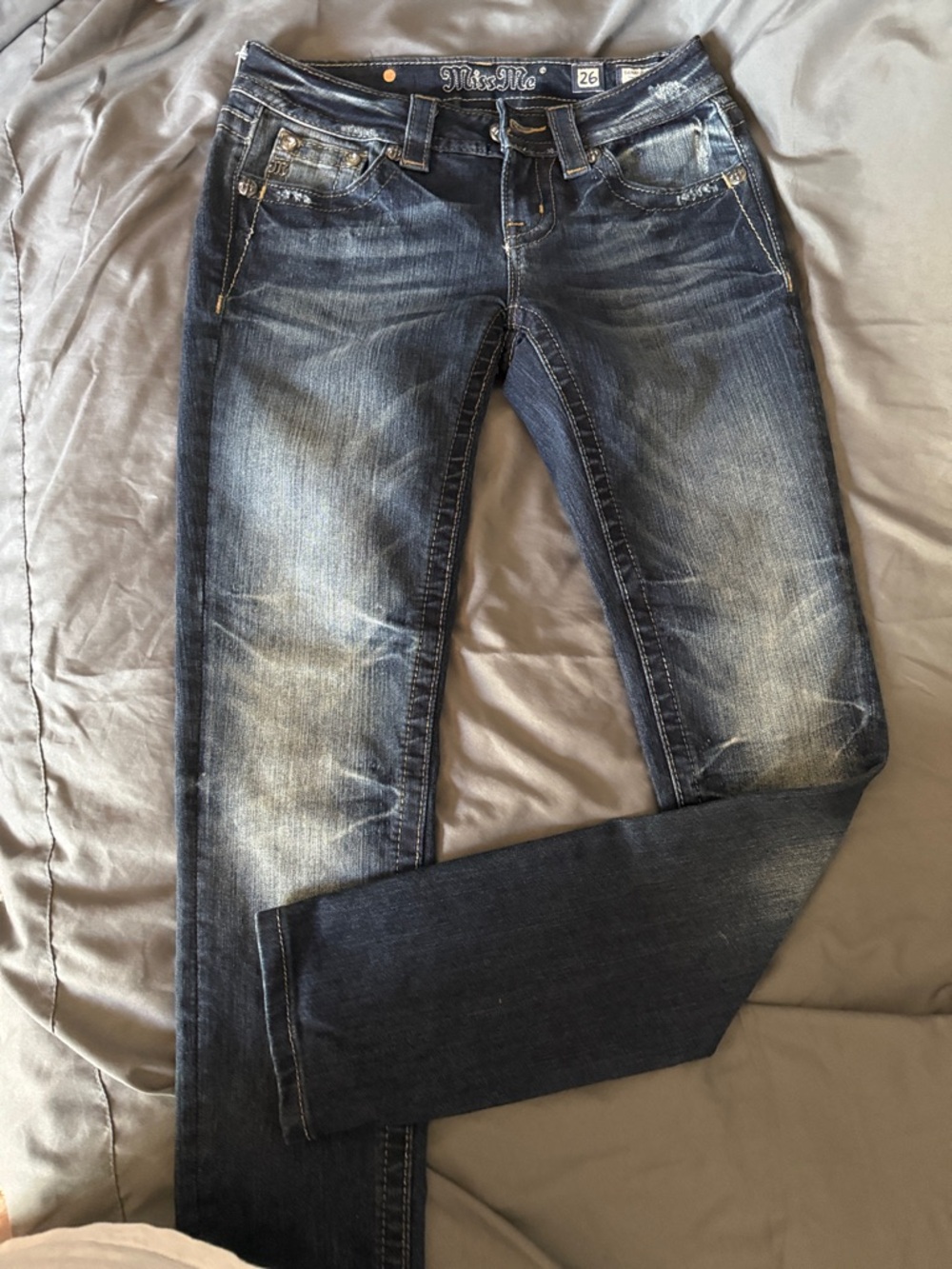 Miss Me Women’s Dark Faded Blue Skinny Jeans